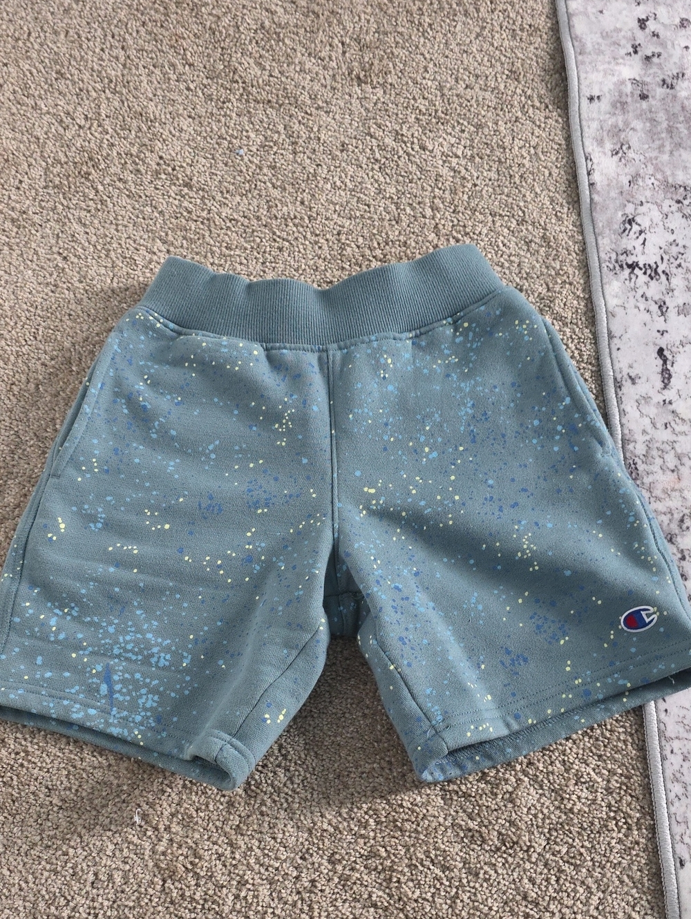 Champion Kids Teal Splatter Sweat Shorts